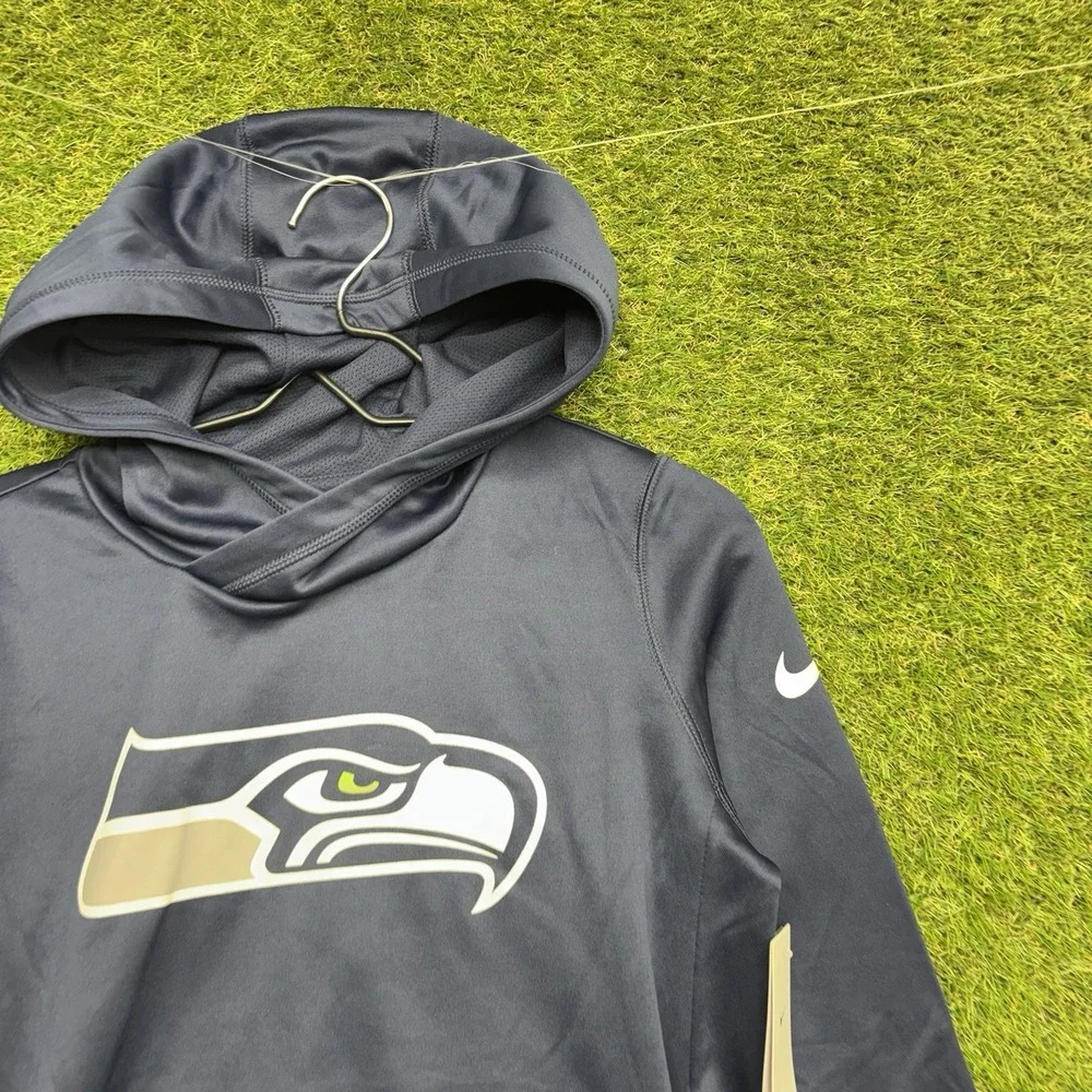 Seattle Seahawks Nike Hoodie Womens Small Navy Blue Therma-Fit Pullover NWT
